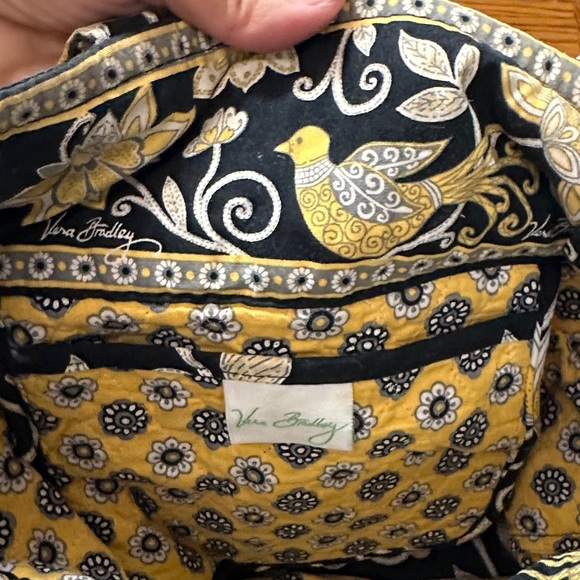 Vera Bradley Black and Gold Floral Shoulder Bag - Picture 4 of 6
